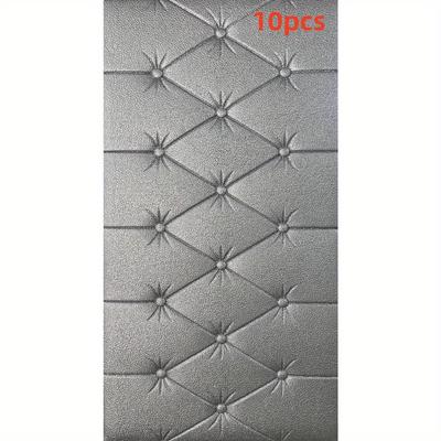 TEMU 10pcs 3d Wall Stickers - Self-adhesive Vinyl Wall Decor For Bedroom Headboards & Panels, Brick, Stone & Wood Patterns, , Bedroom Wall Art | Modern Wall Decor | Stickers, Wall Decorations Image