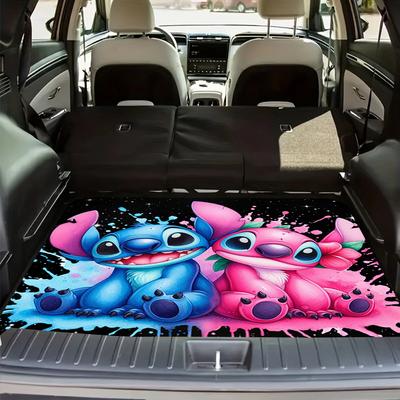 TEMU 1pc Stitch Car Trunk Mat - & , Scratch Protection, Interior Clean, Fit For Cars, Stylish Interior Upgrade Image