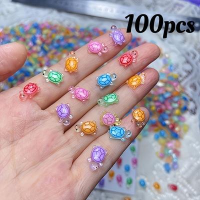 TEMU 100pcs Luminous Colorful Mini Resin Turtle Ornaments, Suitable For Diy Crafts, Nail Art, Home And Car Decoration, Fairy Garden And Party Gifts Image