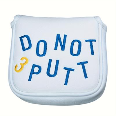 TEMU Premium Embroidered Golf Putter Cover - , Perfect Gift For Golfers | White With Magic Tape Closure Image