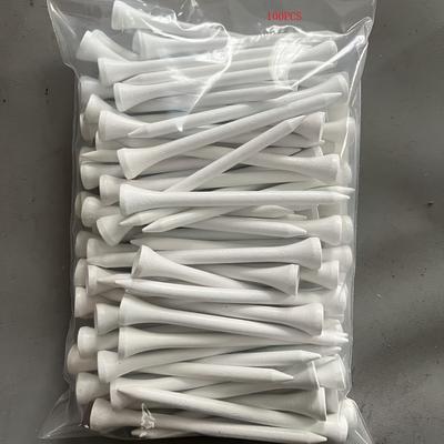 "TEMU 100pcs White Wooden Golf Tees - 2-3/4" Long, Ideal For Practice Drills And Course Play, Practice Golf Equipment | Standard Size Tees | Wooden Construction" Image