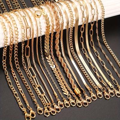 TEMU 20pcs Elegant & Vintage Golden- Bracelet Set For Women - Alloy, Designs Including Chains, & Styles - Ideal For & Parties Image