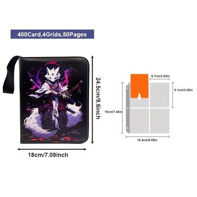TEMU 900-pocket Waterproof Card Binder Album With 50 Removable Hd Double-sided Pages - Secure Zipper Closure, Durable Portable Design For Mtg, Tcg, Sports & Game Cards, Highquality Storage