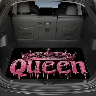 TEMU 1pc Crown Car Trunk Mat - Pink Drip Design, Fit, Protects & Personalizes Vehicle Interior, & Scratch-resistant Image