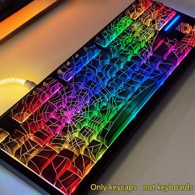 TEMU Web Theme Mechanical Keyboard Pbt Keycaps Hot Sublimation Gaming Game Personality Keycaps Text Pattern Translucent Wear-resistant Non-fading
