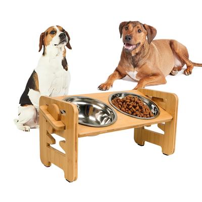 TEMU Vantic Elevated Dog Bowls-adjustable Raised Dog Bowls With Stand For Small Size Dogs And Cats, Sturdy Feeder With 2 Stainless Steel Bowls And Non-slip Feet Image
