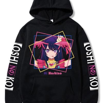 TEMU Japanese Anime Oshi No Ko Design Harajuku Ai Hoshino Gothic Hoodie For Women, Unisex Hip-hop Streetwear, Comic Sweatshirt. Image