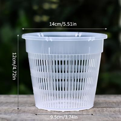 TEMU 4pcs Transparent Orchid Planters With Drainage Holes – Plastic Pots For Indoor & Outdoor Use, With Grid Bottom For Airflow And Water Drainage, Planter Pots Image