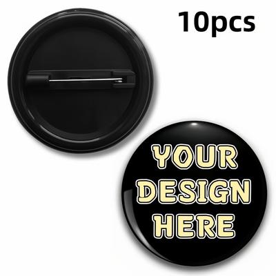 TEMU 1pc/5pcs/10pcs/50pcs Custom Men's Brooch Badge - Design With Your Text, Photos Or - Elegant Design - Hats, Bags, Clothes - Promotions, Work, Birthdays And Holidays Image