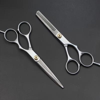 TEMU Professional Hairdressing Scissors For - Durable Stainless Steel, Ideal For Thinning Hair, Precision Trimming, And Bangs, Hair Thinning Shears|sleek |durable Construction, Hair Cutting Tools Image