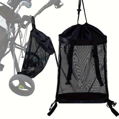 TEMU Golf Cart Storage Bag Push Pull Golf Cart Rear Storage Net Bag Trolley Accessories Image