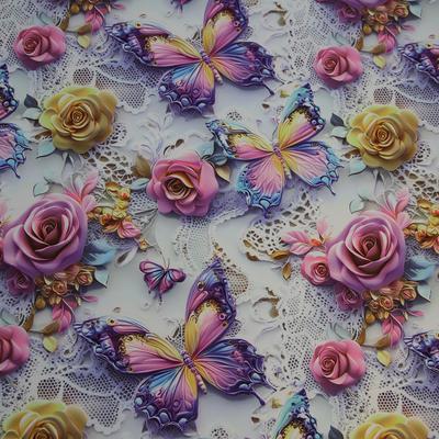 TEMU Vibrant 3d Floral Print Fabric By The Yard - Diy Craft & Art Projects, Handmade Decorations, Soft Polyester Material With Intricate Rose & Designs, Hand Wash Only, Flowers For Crafts Image