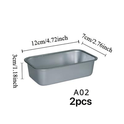 TEMU 2pcs, Aluminum Bread Baking Tray - Non Stick, Leak, Rectangular Baking Suitable For Ovens - New Year's, Cakes, Meat Patties, Desserts - Durable Kitchen Baking Utensils Image