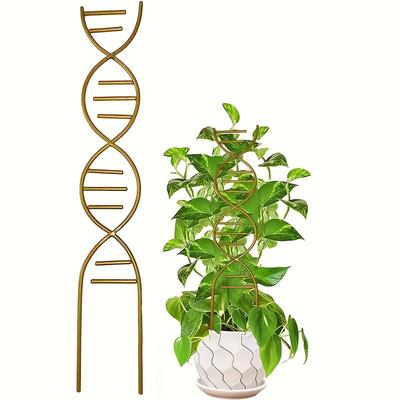 TEMU 1pc Golden Metal Plant Support Stake - Indoor/outdoor Climbing Vine & Flower Rack For Potted Plants, Ideal For Ivy & Small Garden Flowers, Sturdy Spiral Design For Secure Plant Growth Image