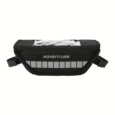 TEMU Kemitour Motorcycle Handlebar Storage Bag With Phone Pocket, Touchscreen , Pvc Material, Adjustable Strap, For Adventure, For , For , For Kawasaki Series Motorcycle Image