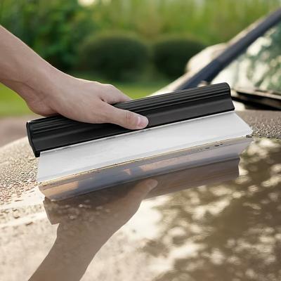 TEMU Car Wash Special Water Scraper, Silicone Windshield Water Scraper For Car Front Glass, Larger Design Effort And Time, Paint-free Car Washing Tool Image