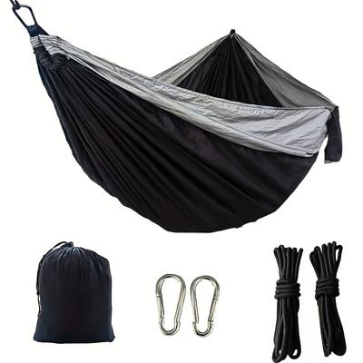 TEMU Solid Color Parachute Hammock With Hammock Strap, Extra Large Hammock With Portable Packing Suitable For Backpacking, Travel, Beach, Backyard, Patio, Hiking Image