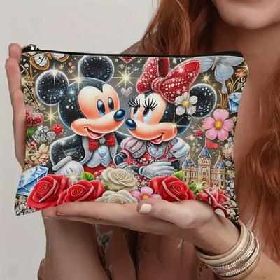 TEMU Large Capacity Makeup Bag - Cute And With Secure Zipper, Durable Multi-functional Storage Pouch For Travel And Daily Use, Travel Cosmetic Bag | Design | Vibrant Illustration, Makeup Bag Image