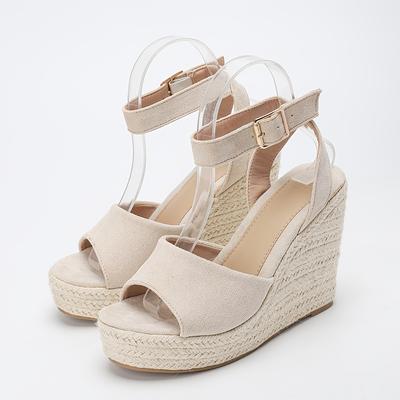 TEMU Summer Braided Wedge Sandals With And Open Toe Image