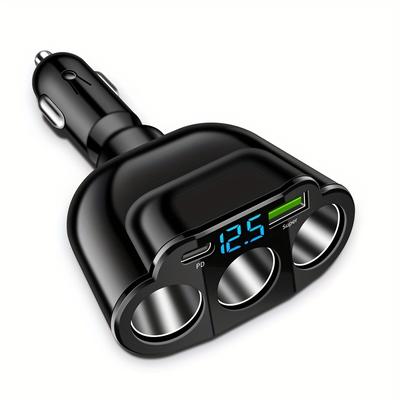 TEMU Kslmima 1pc Car Charger Total: 270w Car Adapter, With 3 Expansion Ports -c/usb Port, Can Charge Mobile Phones, Electronic Devices Charger Image