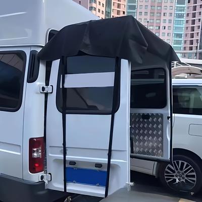 TEMU Durable 600d Oxford Fabric Rv Sunshade Canopy - Foldable & Retractable For Promaster, For , Iveco, Vw T5 Camper - Rear Style Awning For , Van Cargo Cover | Sturdy Strap Support Image