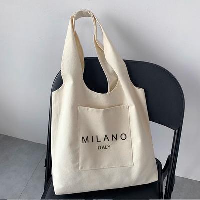 TEMU Italy Printed Tote Bag, Large Capacity, Stylish And , Canvas Bag, Shoulder Bag With Pockets, Suitable For Parties, Travel, And Shopping. Image