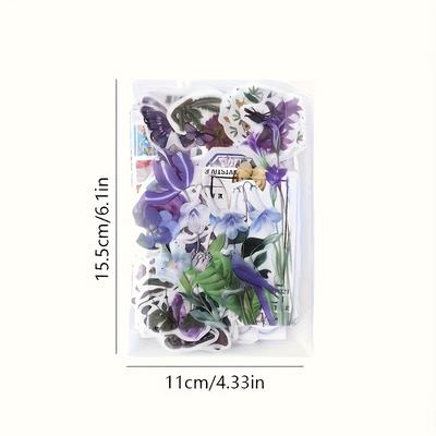TEMU 200pcs Vintage Botanical & Sticker Set - , Recyclable - Scrapbooking, Diy Crafts, And Journal Decoration Image