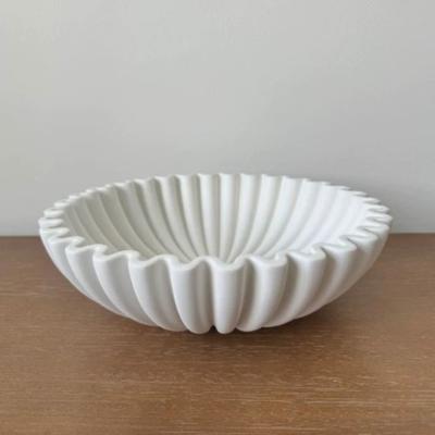 TEMU 1pc Modern Grooved For Lotus Leaf Decorative Bowl - Elegant Resin Home Decor For Living Room, Bedroom, Or Camping - Easter, Thanksgiving, Day - Indoor & Outdoor Use, Preppy Room Decor Image