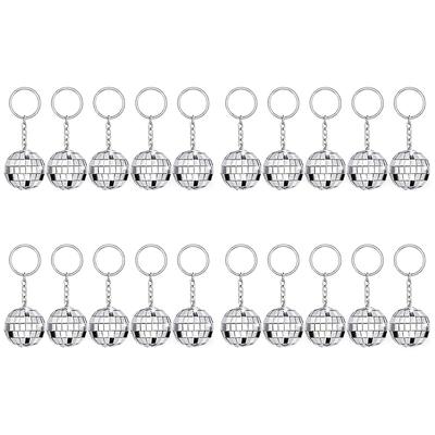 TEMU 10/20pcs 3cm/1.18inch Silvery Disco Reflective Mosaic Mirror Ball Keychain Christmas Tree Decoration Outdoor Women' Decoration Zipper Decoration Activity Theme Party Decoration Image