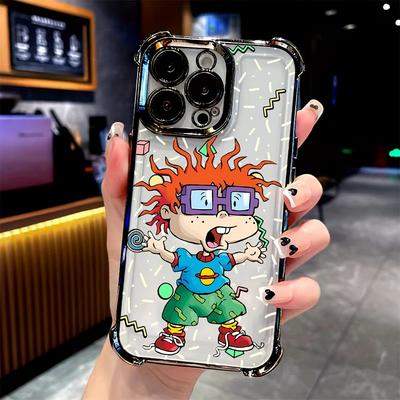 TEMU Cartoon Little Boy R- Mobile Phone Case Compatible With Iphone 16 15 14 11 Pro Xr Xsmax 8 7 Plus Anti-fall Transparent Soft Back Cover Image