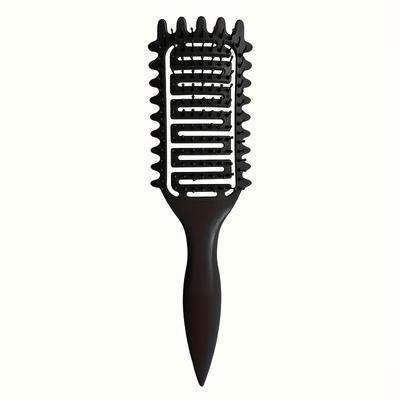 TEMU 1pc Portable Defining Brush, Nylon Bristles, Detangler Comb, Abs Plastic Handle, For All Hair Types Image
