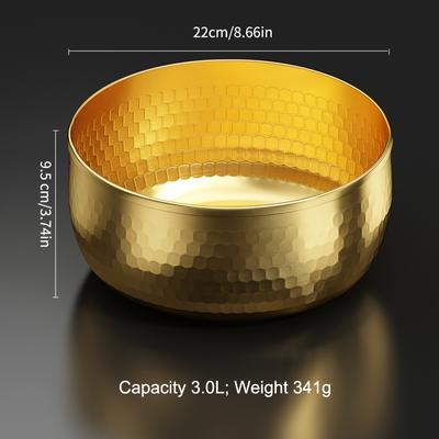 TEMU 1pc Steel Bowl, Bowl, Bowl, , -scalding Bowl, Tableware, Bowl, Electromagnetic And Gas , Kitchen Supplies, Tableware Image