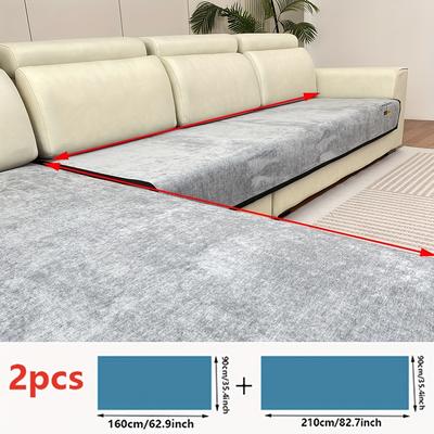 TEMU 2pcs L-shaped Sofa Set, Embroidered Letter Design, Universal Furniture Protector, Machine Washable, Polyester Material, Suitable For Combination Sofas For Home, Office, Living Room Decoration Image