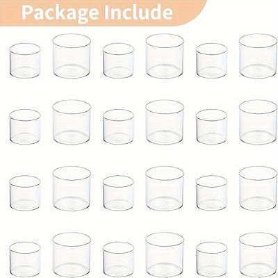 TEMU 12pcs/24pcs Mini Glass Tea Candle Holder For Floating Candles Crystal Tea Lamp Candle Holder Suitable For Outdoor Wedding Holiday Party Table Decoration Image