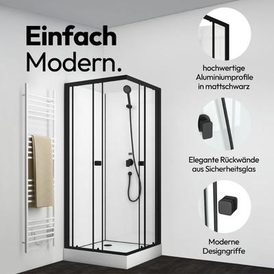 Dusche Komplett Marwell Komplettdusche Prime Style Square 80x80x200cm - inklusive Duschtasse und Image