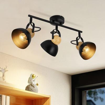 GBLY Deckenstrahler Vintage Schwarz Deckenlampe: 3 Flammig Retro Deckenspots E27 Küchenlampe Image