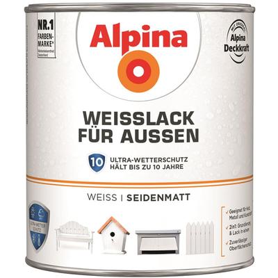 Weisslack für Außen seidenmatt weiß 2,0 Ltr. - Alpina Image