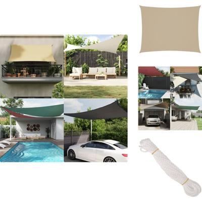 Vidaxl - Sonnensegel Oxford-Gewebe Rechteckig 3x4 m Beige - Sonnensegel - Sonnenschutz Image