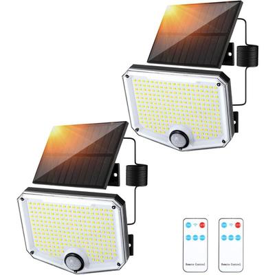 2 Stück Solarleuchten für draußen, 222 LED-Solarleuchten für draußen mit Bewegungsmelder, Image