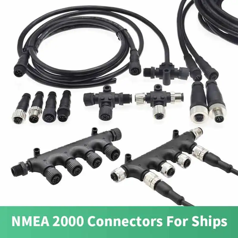 Wasserdichter NMEA2000 Konverter IP67 Schiff Yacht Stecker M12 5Pin T-Typ 3-Wege-Netzstecker Terminal 3 6 Ports Autozubehör Image