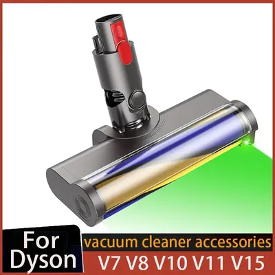 Verbesserter weicher Bürsten kopf für Dyson v6 v7 v8 v10 v11 v15 v10 schlanke v12 schlanke schnur lose Staubsauger mit grünem LED-Licht für zu Hause Image