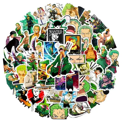 10/30/50 Stück Coole Zoro Anime One Piece Aufkleber Wasserdicht Graffiti DIY Skateboard Notebook Telefon Fahrrad Cartoon Aufkleber Dekoration Image