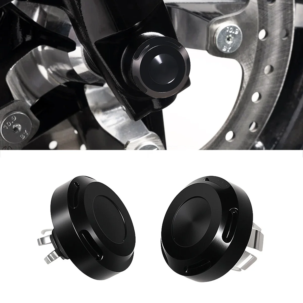 Motorrad Slope Cut Vorderachse Mutter Kappen Kompatibel Für Harley Touring Street Road Glide CVO FLHX FLTRX 2023 2024 2025 Image