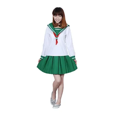 Brdwn Inuyasha frauen Higurashi Kagome Schule Uniformen Sailor Anzüge Cosplay Kostüm EUR größe Image