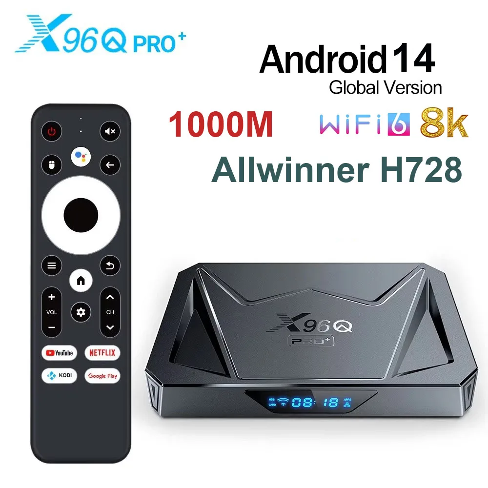 Heißer Verkauf X96Q PRO+ Android 14 TV Box 4GB 32GB Allwinner H728 Quad Core 8K HD 1000M LAN Wifi6 X96Q Pro Plus Set Top Box Image