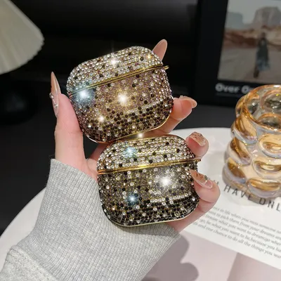 Plating Diamond Sparkle Kopfhörerhülle für Apple AirPods 4 1 3 Pro 2, kabellose Image