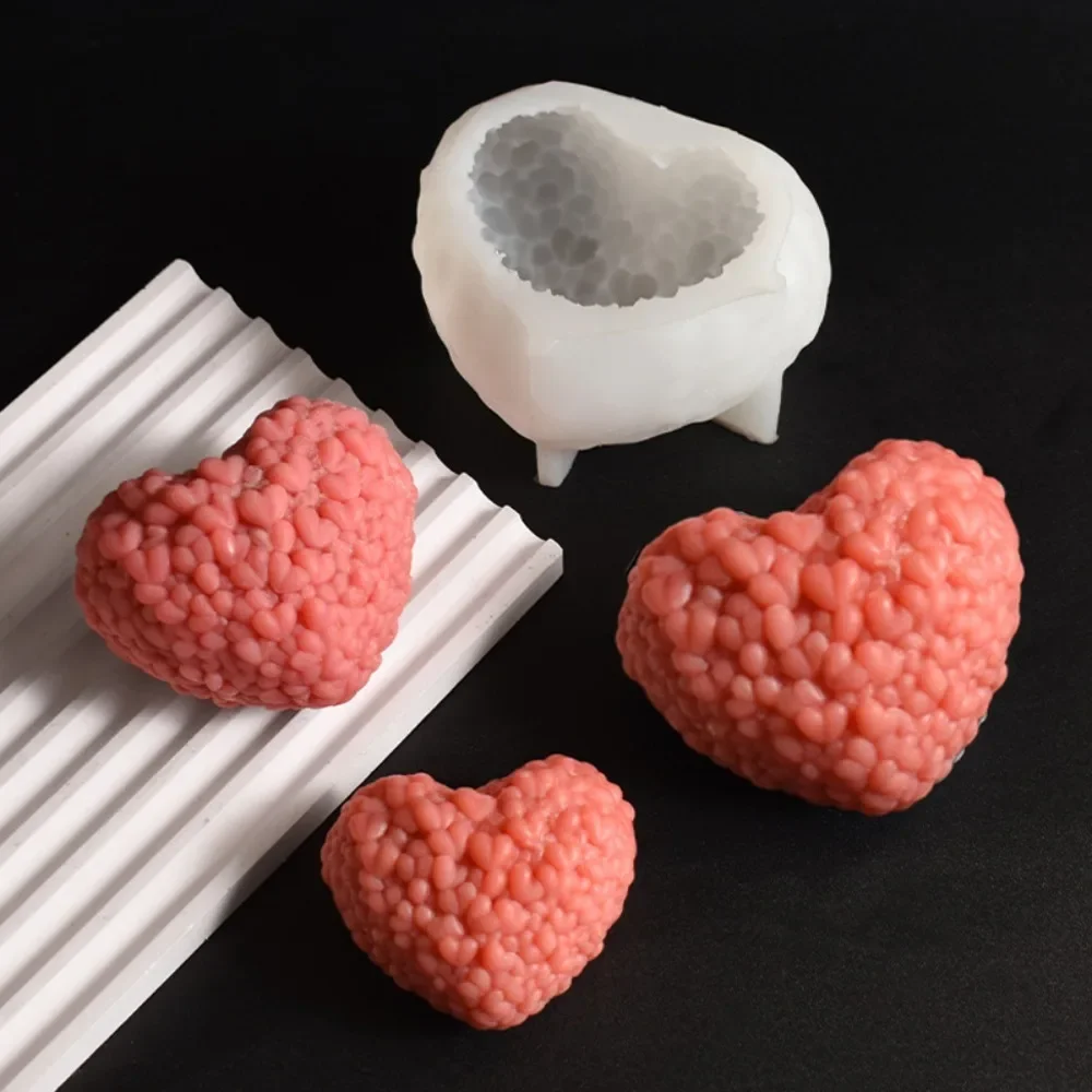 3D Herz Form Duftkerze Silikon Form DIY Liebe Harz Form Gips, Der Werkzeug Handgemachte Geschenke Candlelight-Dinner Decor Image