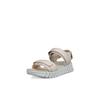 Sandalette ECCO "ECCO GRUUV SOL W", Damen, Gr. 37, beige, Leder, modisch, Schuhe, Plateau, Sommerschuh, Sandalette mit praktischem Klettverschluss