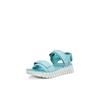 Sandalette ECCO "ECCO GRUUV SOL W", Damen, Gr. 39, blau (türkis), Leder, modisch, Schuhe, Plateau, Sommerschuh, Sandalette mit praktischem Klettverschluss
