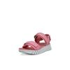 Sandalette ECCO "ECCO GRUUV SOL W", Damen, Gr. 38, rosa, Leder, modisch, Schuhe, Plateau, Sommerschuh, Sandalette mit praktischem Klettverschluss